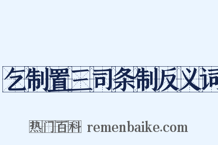乞制置三司条制反义词是什么意思的图片